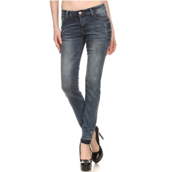 Mild-Distressed Juniors denim jeans AMP-143 - Picture 1 of 3